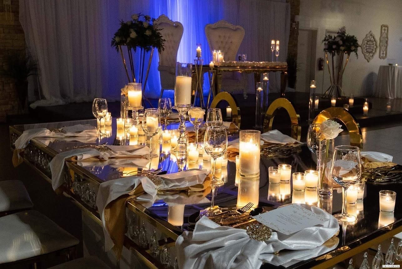 Candlelit Gold Reception